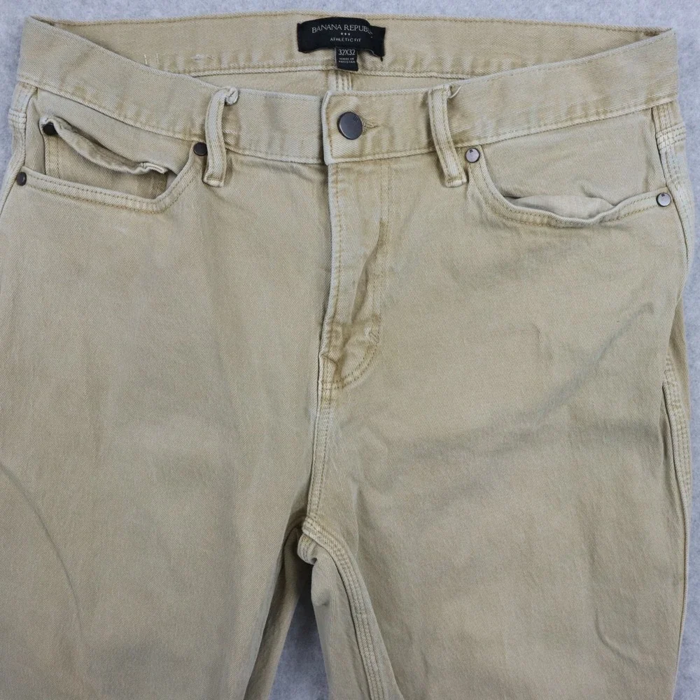 Banana Republic Jeans Mens 32x29 Athletic‎ Fit Stretch Flex 5-Pocket Denim Tan